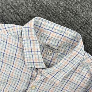 Peter Millar XL Summer Comfort Seersucker Plaid Shirt Short Sleeve